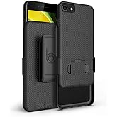 BELTRON Holster Case for iPhone 7/8/SE 2020/SE 2022, Super Slim Rubberized Grip Case & Swivel Belt Clip Holster Combo with Built-in Kickstand for Apple iPhone SE3 2022, SE2 2020, 8, 7, 6s (Black)