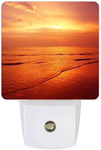 Plug-in LED Night Light Lamp Sensor-Sunset Beach Scenery, Automatic