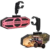 RKV86 UTV Rear View Mirror, Adjustable SXS Center Rearview Mirror, Universal Fit for 1.6"-2" Roll Bar Cage, Compatible with Polaris RZR, Pioneer, Talon, Can Am X3, Kawasaki, CFMOTO (Red)