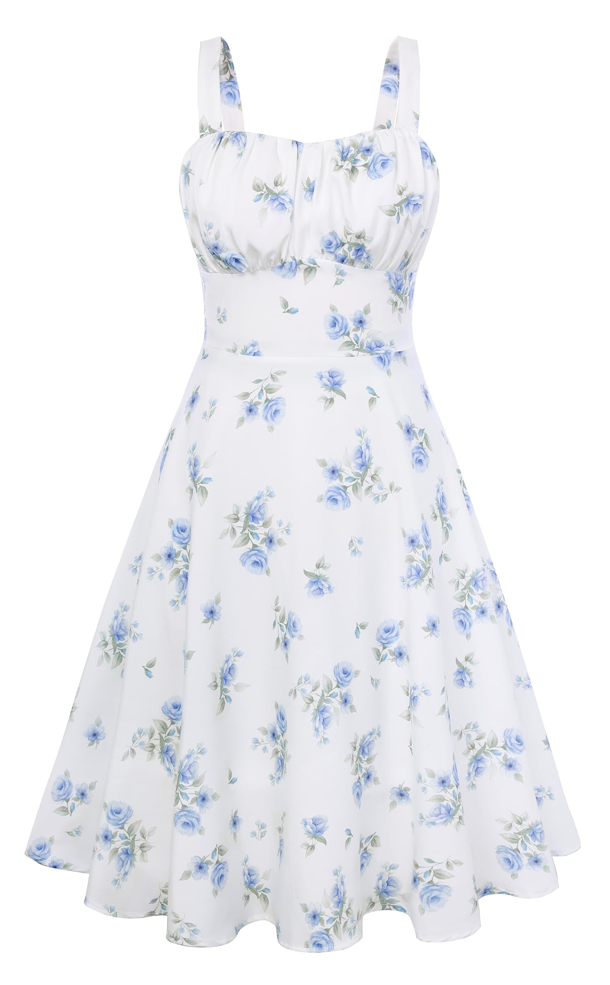 Belle Poque Blue Floral Dress for Women 2026 Summer Sleeveless Flowy Sundress Vintage Elegant Cottagecore Dress XX-Large (xx_l) Image