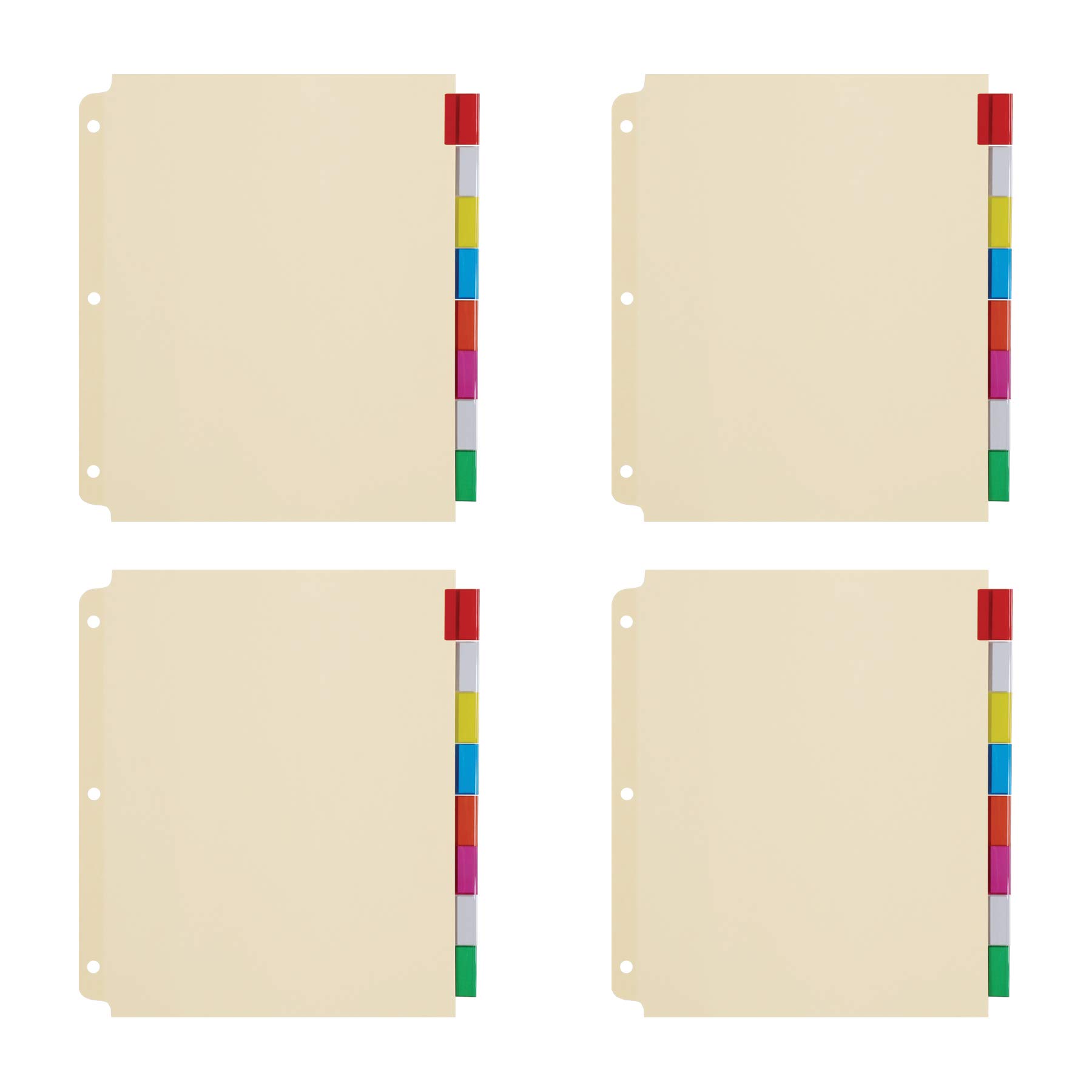 Oxford 3 Ring Binder Dividers, 8 Tab, Insertable Multicolor Big Tabs, 4 Sets (R215-8A3), Assorted