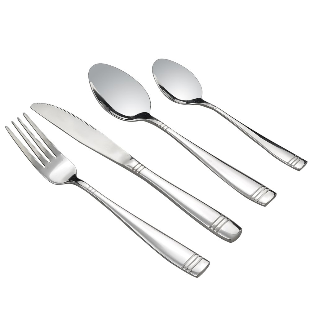 Dynko Metal Cutlery Set 16 Pieces, Stainless Steel Dinner Cutlery Set of 4