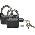 LianShi Alarm Lock 110dba Universal Security Alarm Lock System Anti-Theft for Door Motor Bicycle Padlock with 3 Keys (2PCS)
