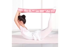 XENSAMY Adjustable Stretch Strap for Kids, 8-Loop Elastic Resistance Band for Children Gymnastics, Ballet Dance, Yoga, Stuff，Pilates & Flexibility Training, Home Exercise Equipment for Girls