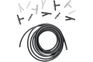 Damwot Windshield Washer Hose Kit, 4M Washer Fluid Hose with 12PCS Hose Connectors, for Connecting Car Water Pumps and Nozzles, Suitable for Most Car Windshield Washer Tubing