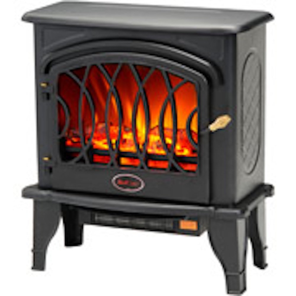 Electric Heater Fireplace Looks Like a Pot Belly Stove, But