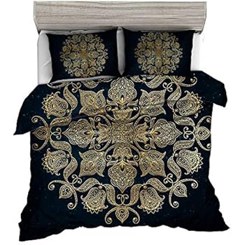 Amazon.com: KTLRR Black Gold Color Indian Bohemian Mandala