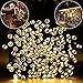 addlon 2 Pack Solar Xmas String Lights 72ft 22m 200 LED 8 Modes Solar Powered Starry Lighting Waterproof Christmas Fairy String Lights for Outdoor Gardens Path Homes Wedding Party Decor (Warm White)