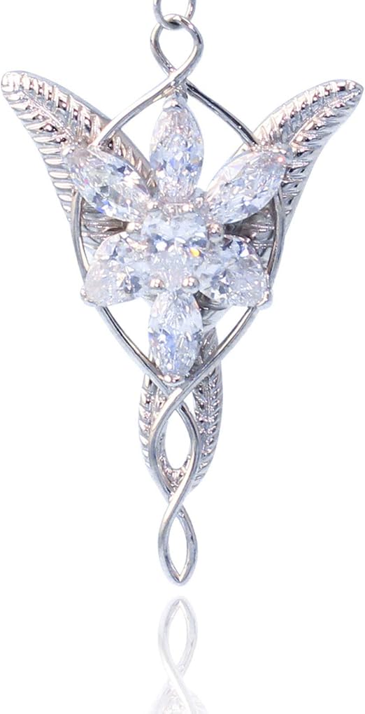 925 Sterling Silver Arwen Evenstar Pendant Necklace Cubic Zirconia