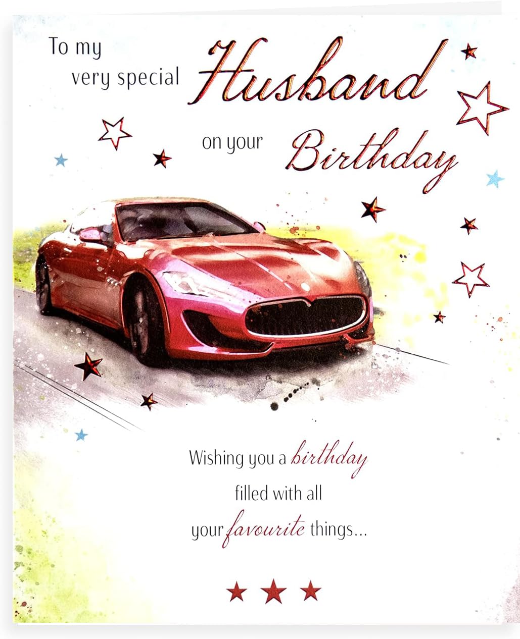 to My Wonderful Husband Birthday Card - Size 6" X 8"