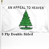 XIFAN Double Sided An Appeal to Heaven Flag 3x5 ft, Heavy Duty 3 Ply Durable Polyester, Pine Tree Liberty Tree Flag with Vibrant Print/4 Rows Hemming/Brass Grommets for Indoor Outdoor Decor