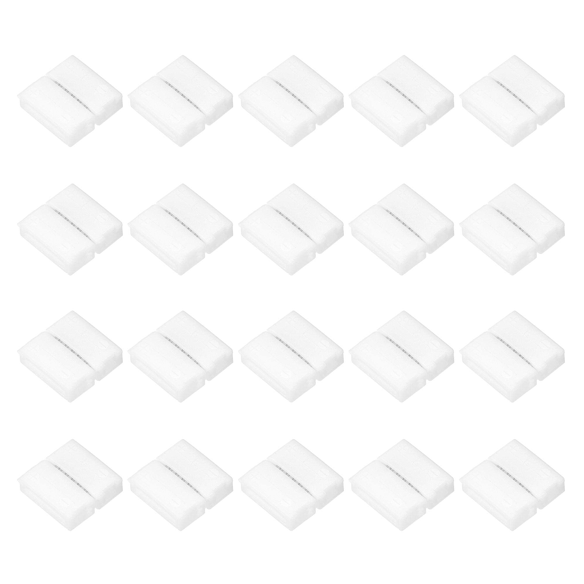 sourcing map 6 Pin 12mm 5050 LED Strip Light Solderless Gapless Connector White 20Pcs