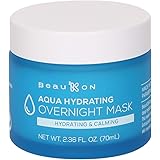 BeauKON Aqua Hydrating Overnight Mask, Hyaluronic Acid, Hydrating and Calming Sleeping Mask, Cooling Gel for All Skin Types (