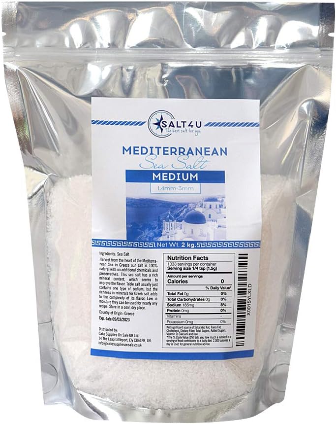 Mediterranean Sea Salt, Medium Grain 2 kg Amazon.co.uk Grocery