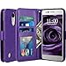 LG Aristo Case, LG Phoenix 3 Case, LG K8 2017 Case, LG Fortune Case, LK Luxury PU Leather Wallet Flip Protective Case Cover with Card Slots and Stand (Purple)
