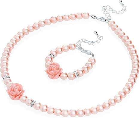 flower girl necklace and bracelet set