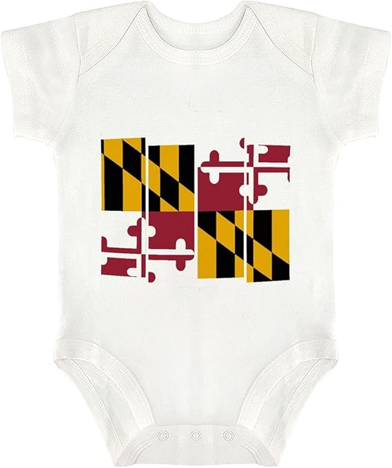 Amazon Co Jp メリーランド フラグ ロンパース 半袖 ベビー服 コットン ボディースーツ 男の子 女の子 夏服 赤ちゃん服 ボディオール 肌着 健康安全 オシャレ 着心地よい 出産祝い 贈り物 ５サイズ 服 ファッション小物