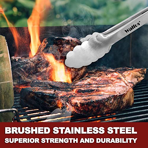 Walfos Premium Sturdy Tongs for BBQ and Grill - 16 & 12 Inch Food Grade Stainless Steel Locking Tongs for Cooking, Kitchen & Barbecue- Set of 2 - Thumbnail 5