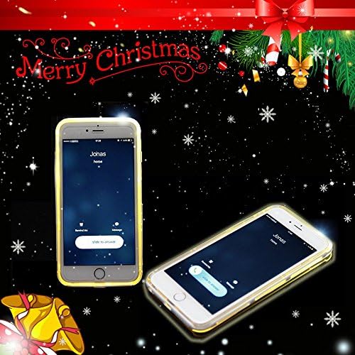 IPhone 6/6S Plus Case, New 4 Different Colors LED Lights UP Flash Remind Incoming Call Blinking TPU Bumper Frame Protector Skin Case Cover