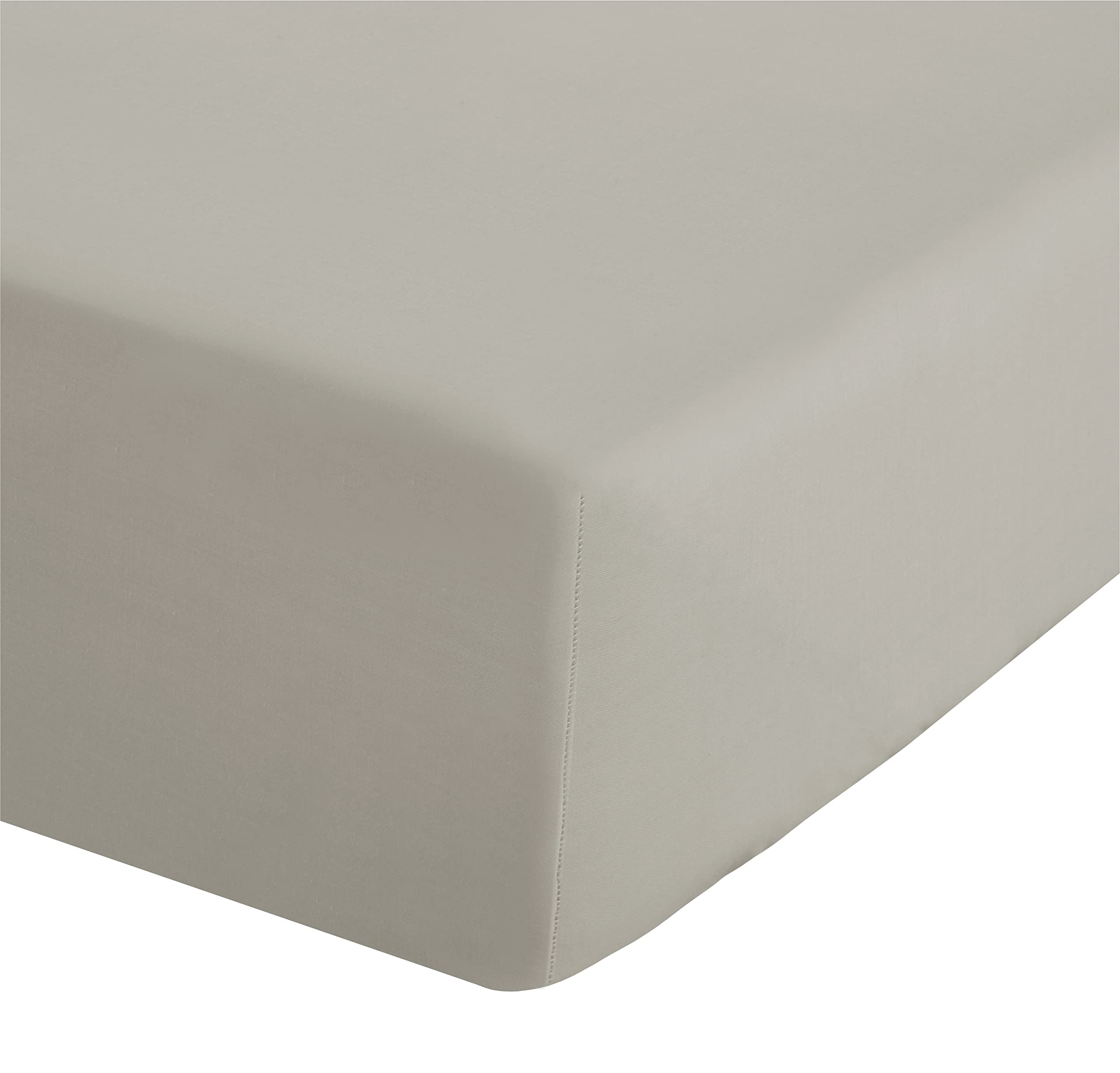 Catherine Lansfield Easy Iron Percale Combed Single Fitted Sheet Natural