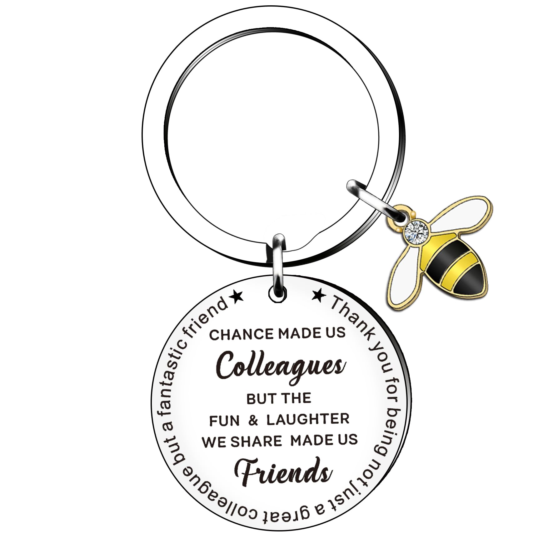 HULALA Colleague Leaving Gifts For Women Keyring Chance Made Us Colleagues But The Fun And Laughter Made Us Friends Coworker Going Away Goodbye Thank You Keychain