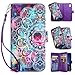 Vofolen Case for iPhone XR Case Wallet Leather PU Flip Cover Folio Detachable Magnetic Slim Shell Dual Layer Heavy Duty Protective Bumper Armor Wristband Card Holder for iPhone XR 10R Flower Mandala