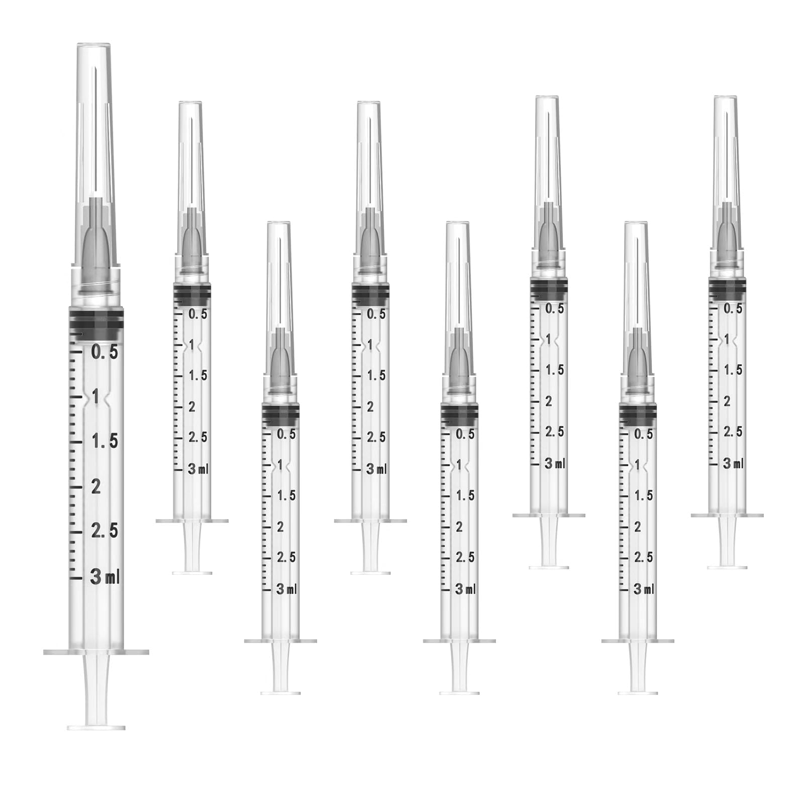 Photo 1 of 100 Pack 3ml Syringes with Needle, 22 Ga 1.0 inch Needle Luer Lock Syringe, Individually Sealed Wrapped, for Scientific Labs, Measuring Liquid, Feeding Small Animals, Dispensing, Applicator, Watering.