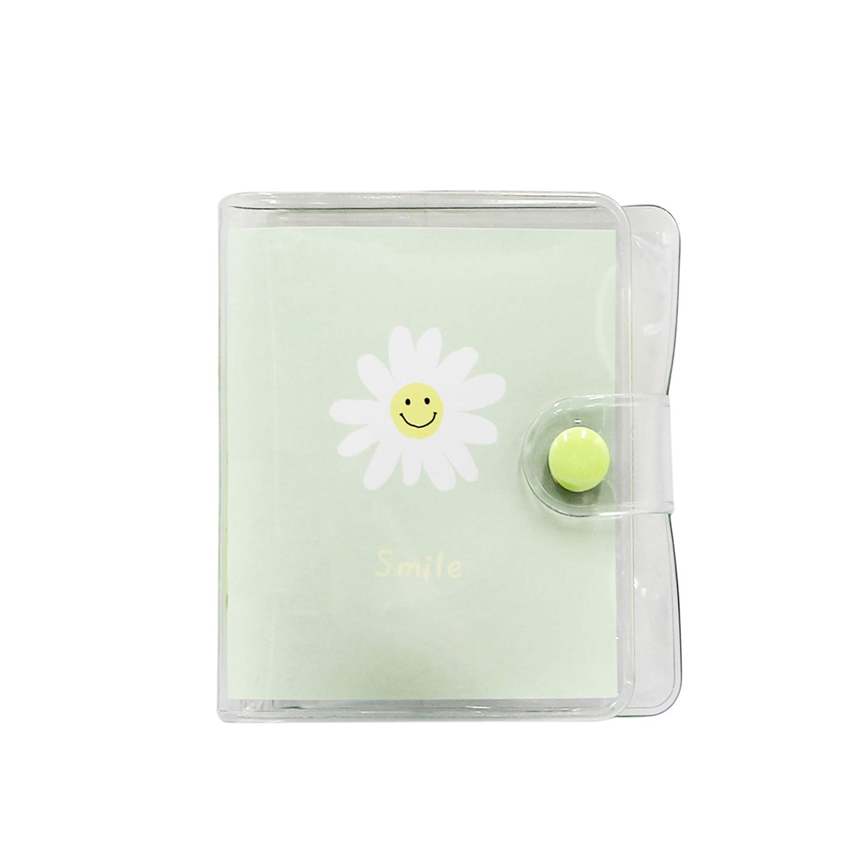 Mini Transparent 3-Ring Binder Covers Clear Soft PVC Notebook Round Ring Binder Cover Protector Snap Button Closure Loose Leaf Folder with Blank Inner Papers