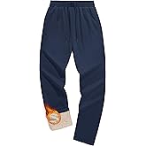 MAGCOMSEN Men's Winter Fleece Pants Sherpa Lined Sweatpants with Pockets Drawstring Lounge Running Athletic Warm Pants