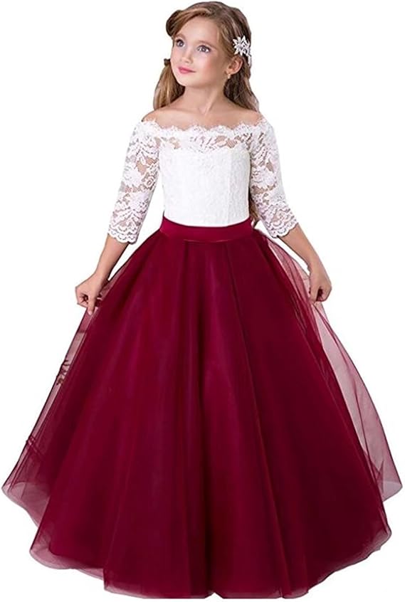 burgundy dress flower girl