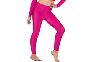 Re Tech UK - Shiny Girls Leggings for Gymnastics/Dance - Kids Leggings - Stretchy Fabric Footless Toddler Athletic Youth