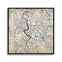 Framed Canvas Wall Art Map Canvas Prints Home Artwork Decoration for Living Room,Bedroom - 16x16 inches