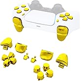 eXtremeRate Replacement D-pad R1 L1 R2 L2 Triggers Share Options Face Buttons, Chrome Gold Full Set Buttons with Tools Compatible with ps5 Controller BDM-010 & BDM-020 - Without Controller