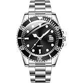 ALINKER Men Business Watches Luminous Stainless Steel Band Men Calendar Quartz Watch Casual Clock Sports Wristwatch