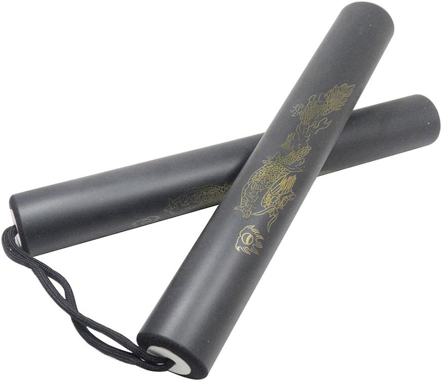 Jaswass Foam Nunchucks/Nunchaku for Practice and Beginner Rubber Nunchucks for Kids Training๏ผ25cm๏ผ (Black)