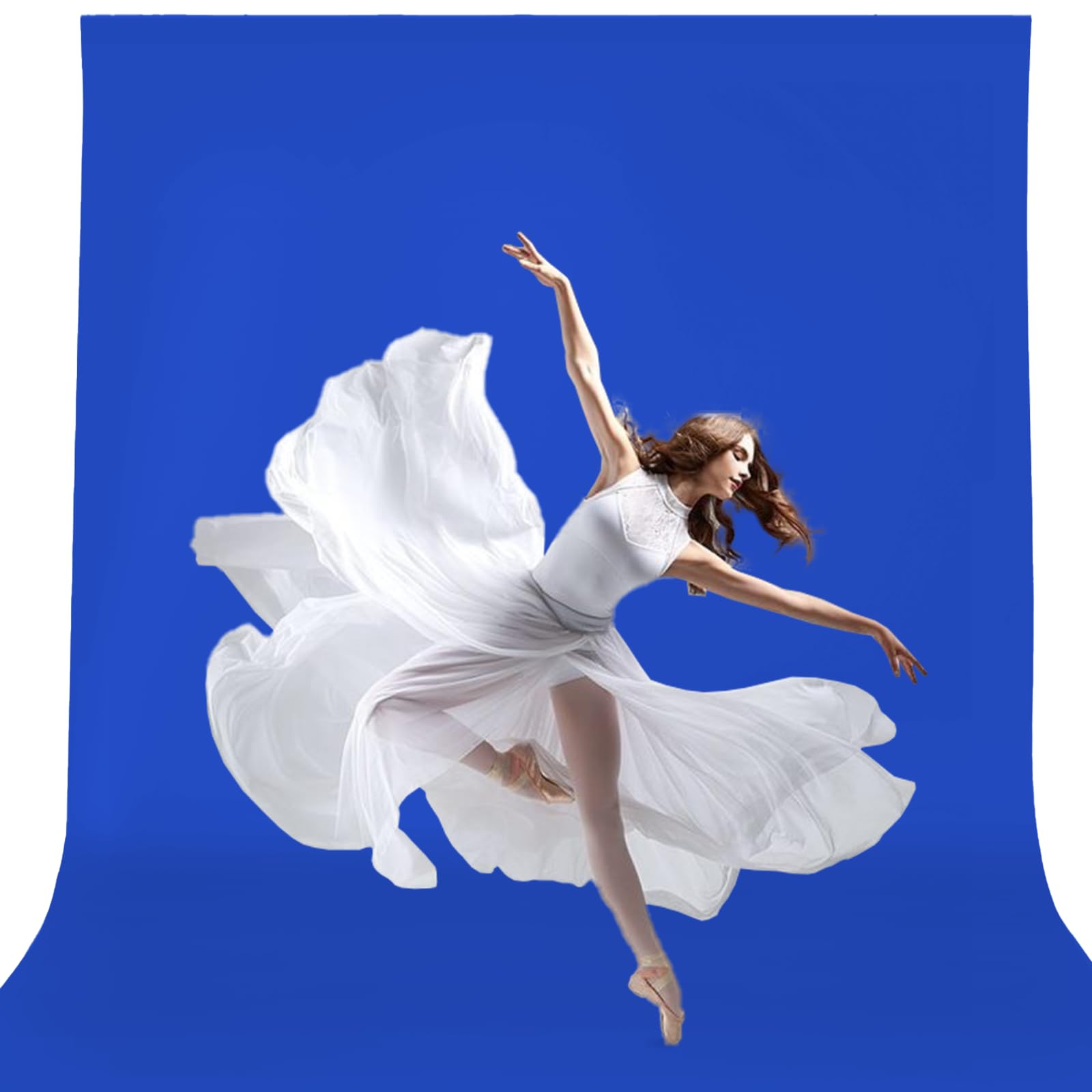 Photo 1 of 10x12ft Royal Blue Screen Backdrop for Photography, Large Seamless Polyester Fabric Royal Blue Photo Backdrop Curtain for Portrait Photoshoot Video Shooting