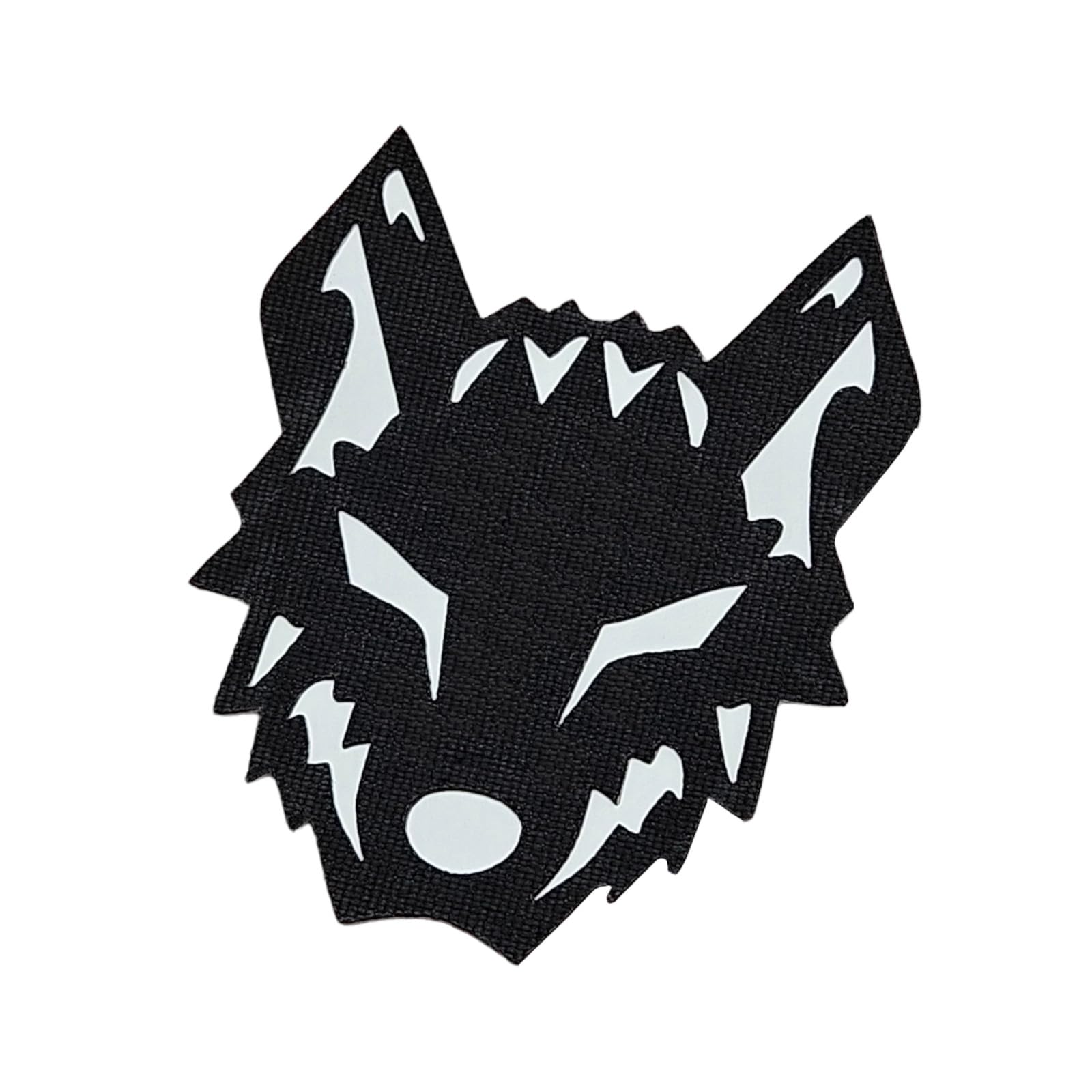 Wolf Tactical Military Morale Lasercut Patch [Black White]