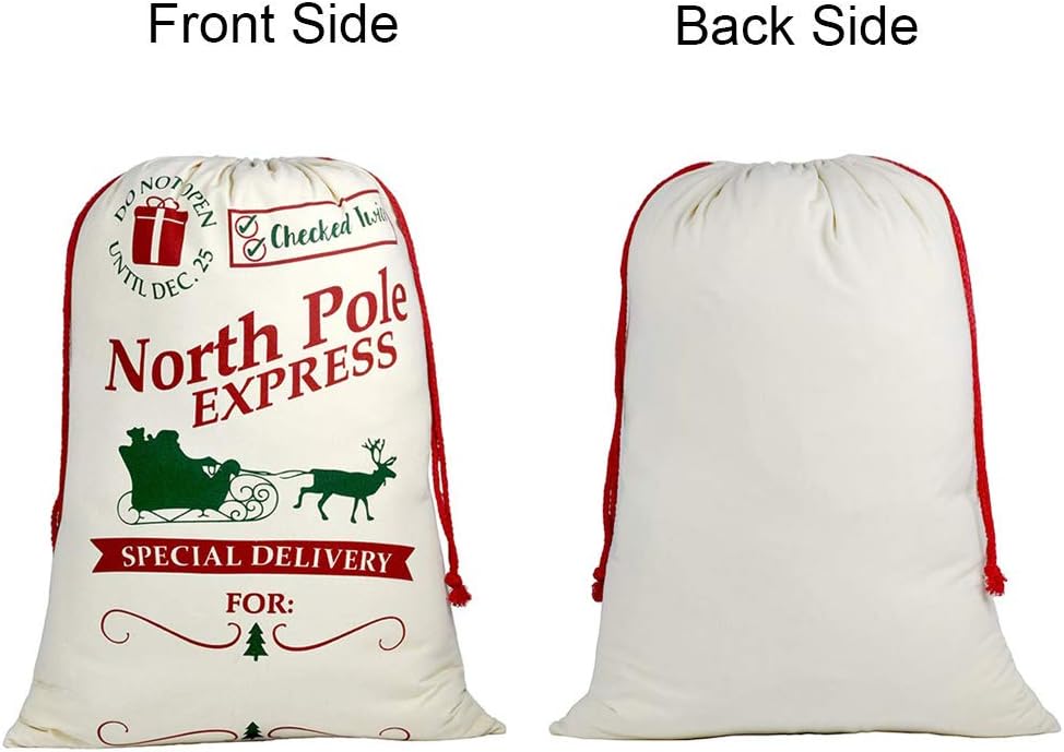 Striped, Santa Claus BeLee DIY Personalized Santa Sack Large Sacks Bags