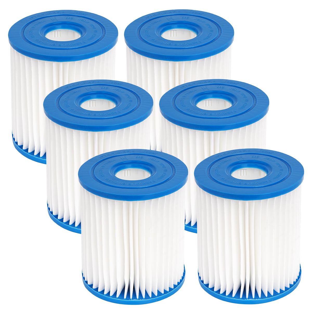FFyan Swimming Pool Replacement Cassette 28601/28602 Pump Filter for Intex Type H 29007E Set Cartridge Filter for Outdoor Pools Spa Whirlpool Pack of 6
