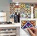 Tile Stickers 4x4in 12pc Kitchen Backsplash Bathroom Vinyl Waterproof Peel and Stick Mexican Talavera TR001