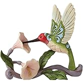 Enesco Jim Shore Heartwood Creek Hummingbird with Flower Figurine, 5.375 Inch, Multicolor