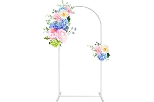 LING RUI Arch Backdrop Stand,7.2FT Wedding Balloon Arched Backdrop Stand, Square Arch Metal Frame for Wedding Ceremony Bridal Party Decoration (White)