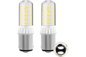 YUCCLIM 12V BA15D LED Bayonet Bulb RV 1004 LED Bulb for Marine Navigation Anchor Stern Lights RV Camper Trailer Motorhome Light -ALR12 1076 1130 1176- Double Contact Base AC/DC12-24V (2PACK- Warm White)