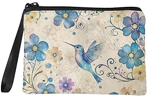 Dolyues Hummingbird Change Purses With Zipper Blue Zipper Coin Purse Womens Wallets And Change Purses Fashion Money Pouch For Women