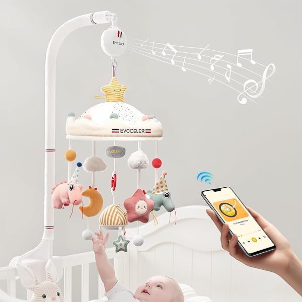 EVOCELER 3-IN-1 BABY CRIB MOBILE, WITH AN EXTRA...