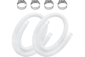 Pool Hoses for Above Ground Pools 1.25 * 59 Inch Includes 4 Metal Clamps by puxyblue compatible for Pump 330 GPH, 530 GPH, and 1,000 GPH and Intex Pump Models 603,607,637 Set of 2 ）