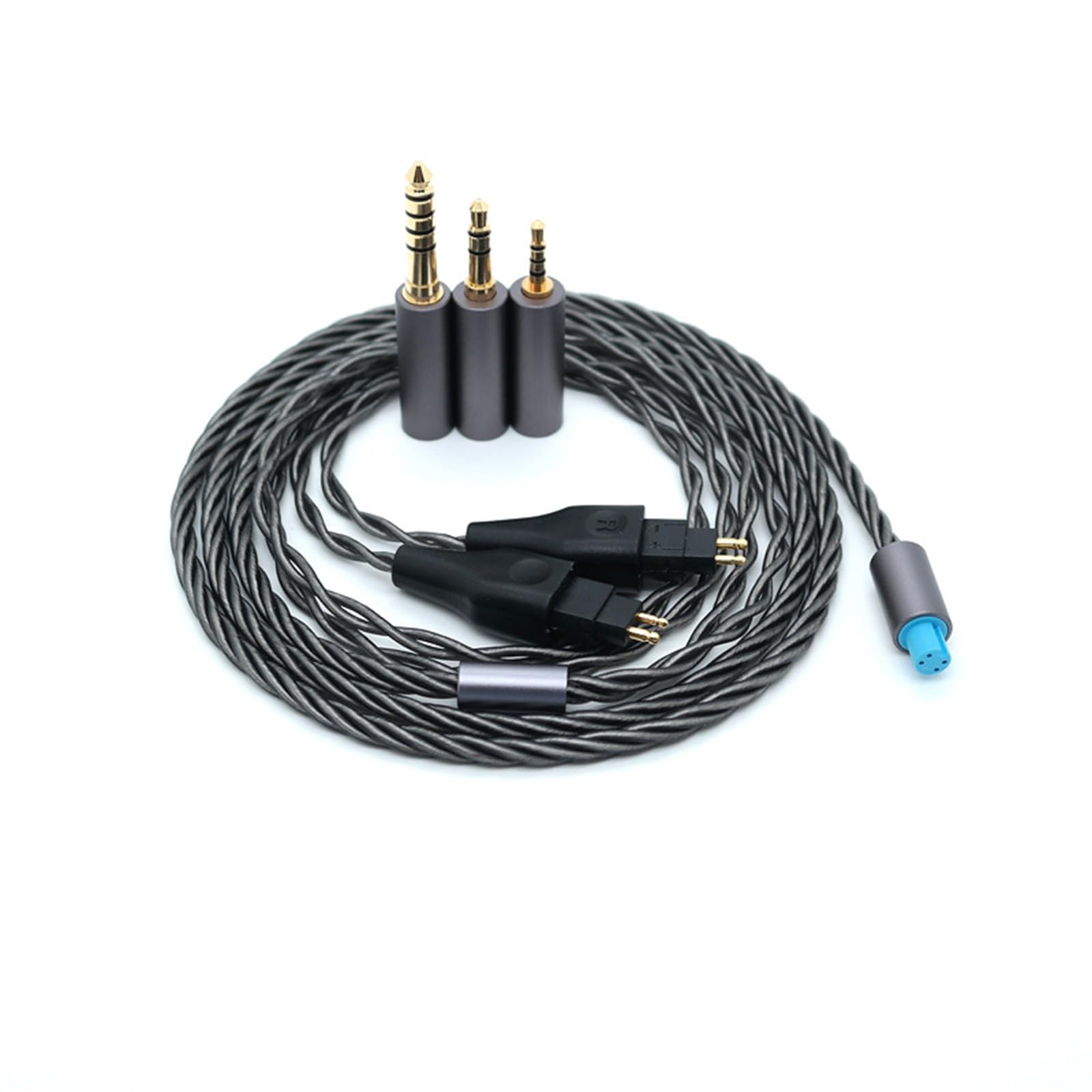 Yaowanguan Balanced Cable w/4.4mm,2.5mm,3.5mm Adapter for Sennheiser HD580 HD650 HD660 HD600S Headphones,HD414 HD25 3 in 1 Replacement Upgrade Wire(Grey)