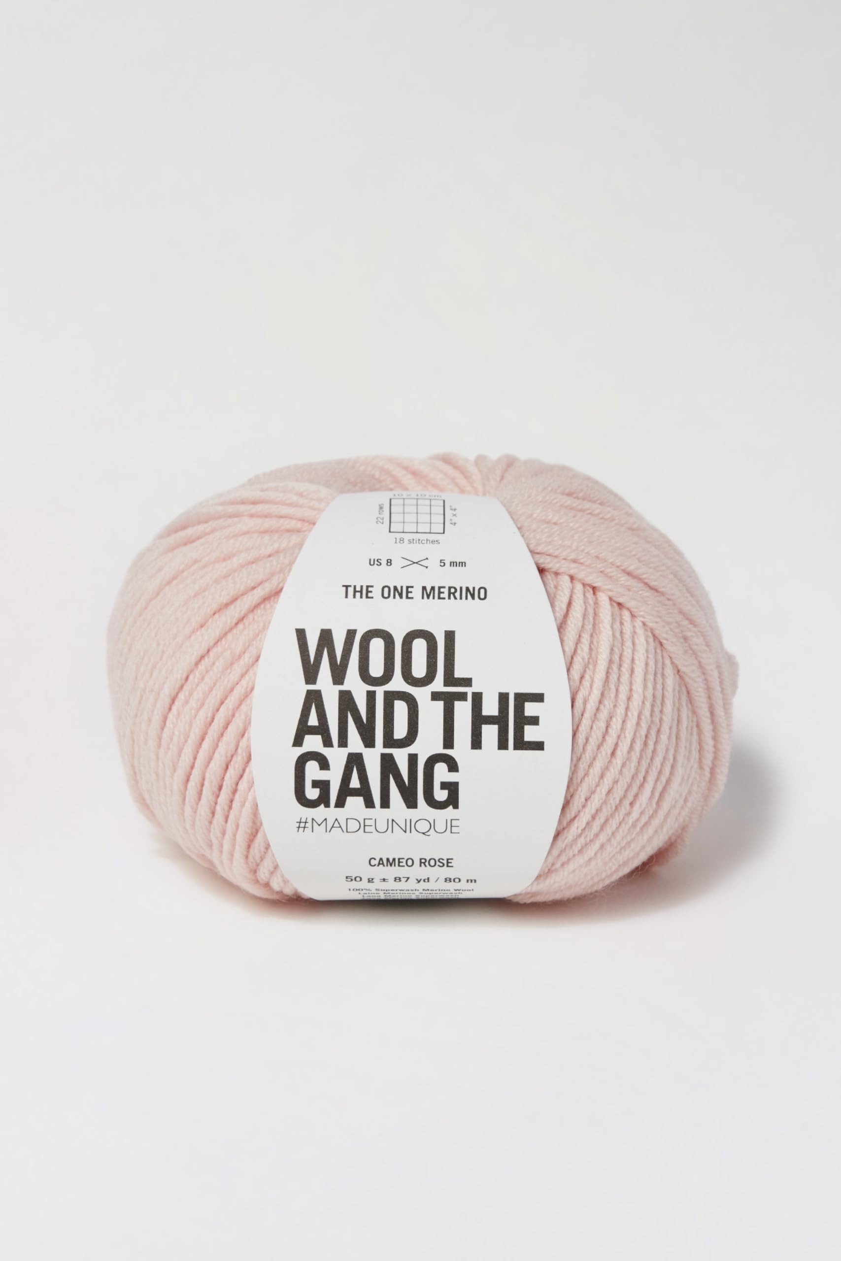 Wool and the Gang The One Merino, Cameo Rose, 50g, Aran/Worsted