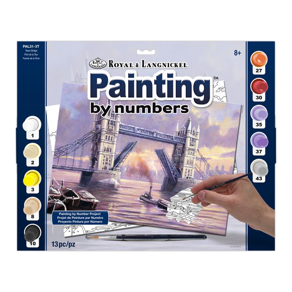 Royal & Langnickel 11 x 15 inch Tower Bridge Pre-Printed Paint by Number Painting Set