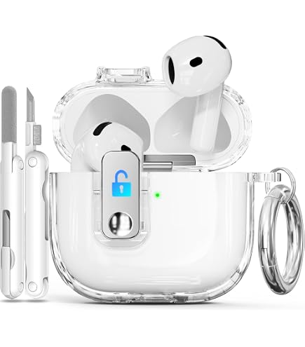 Funda Con Bloqueo Para AirPods 4 2024 | Diseño Consola De Juegos, Incluye Kit De Limpieza | Protección Rígida Y Divertida